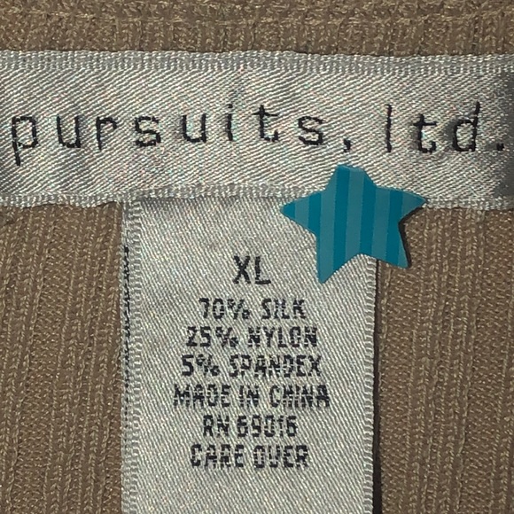 Pursuits Ltd Women’s Tan Collar Sweater Top - Picture 6 of 7